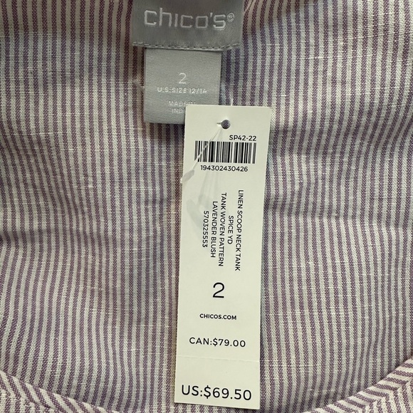 Chico’s NWT Tank Size 2. - Picture 5 of 5